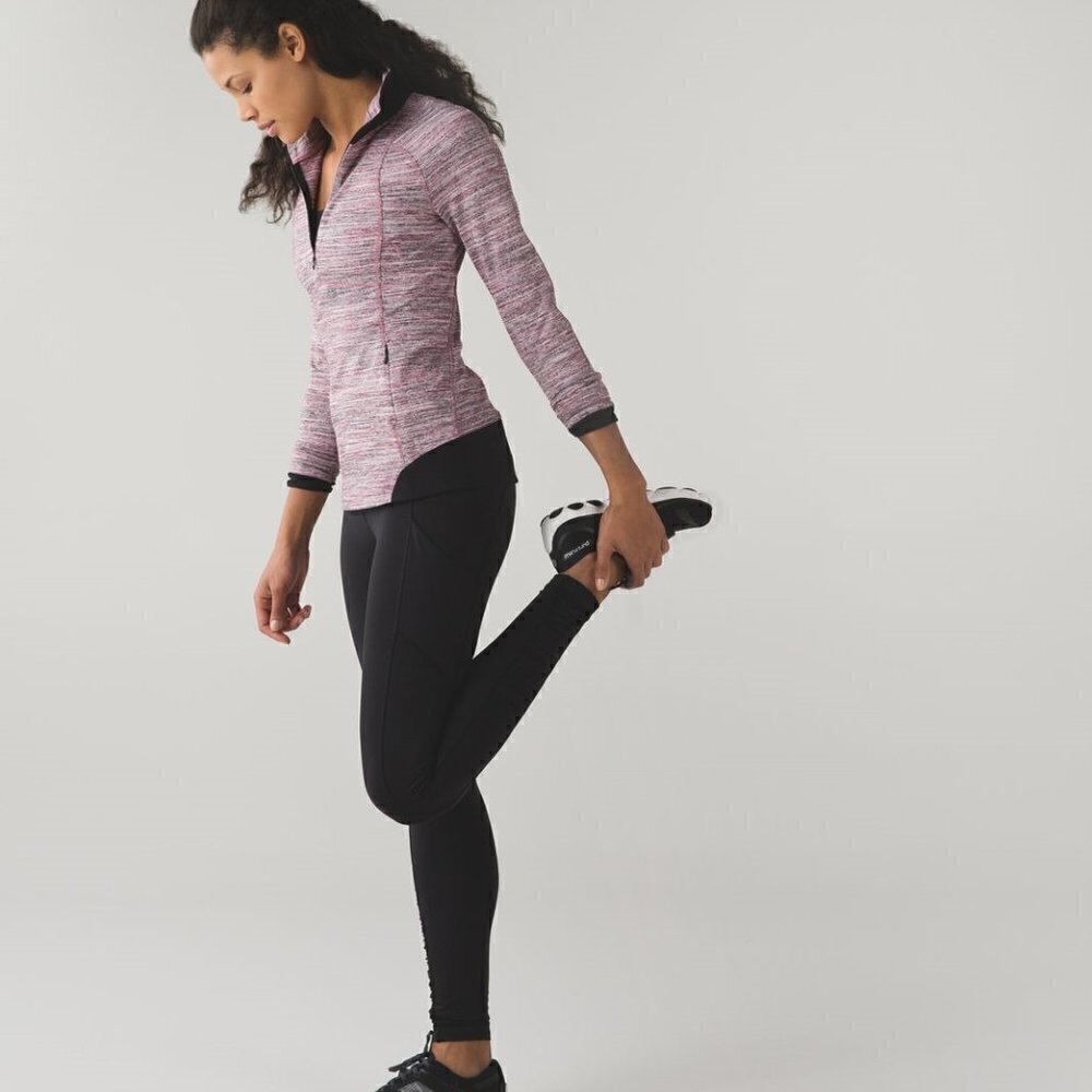 LULULEMON Runderful 1/2 Zip Space Dye Berry Size 4
